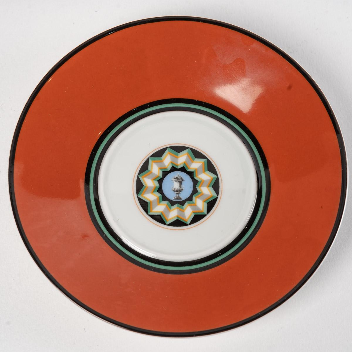 French Puiforcat, Coffee Set Pompeii Limoges Porcelain
