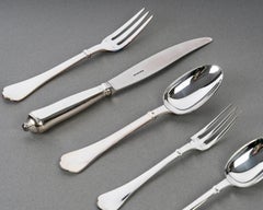 Puiforcat - Posate Flatware Cardinal Silver Plated Metal 12 Persone 110 Pezzi