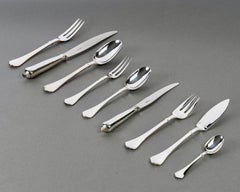 Puiforcat - Couverts de table Cardinal Métal plaqué Silver 12 personnes 110 pièces