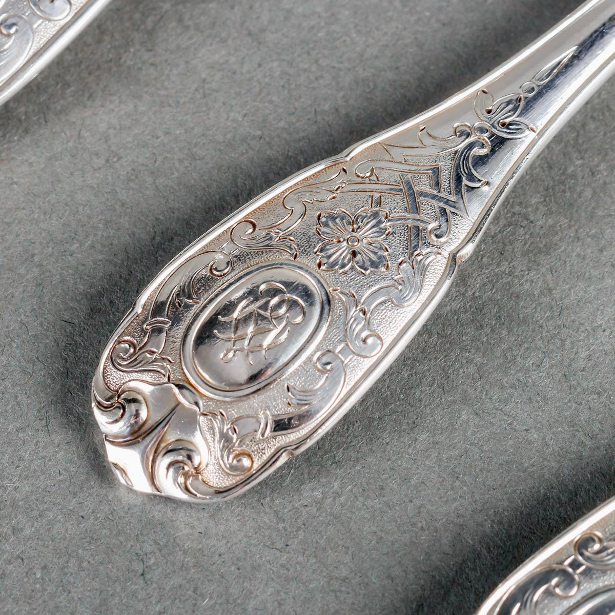 Puiforcat - Cutlery Flatware Set Elysee Sterling Silver & Vermeil - 127 Pieces 1