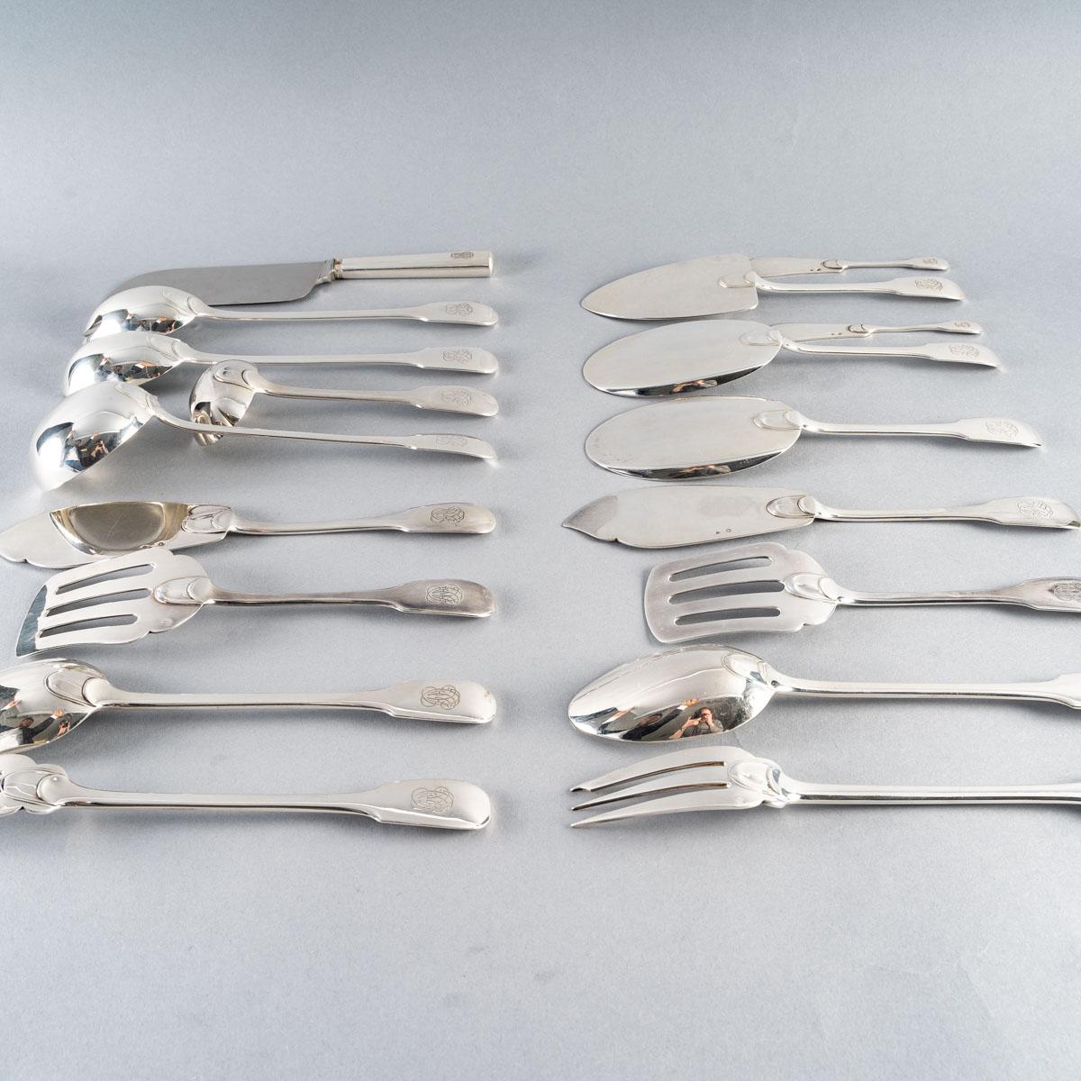 Puiforcat, Cutlery Flatware Set Louvois and Turenne Sterling Silver 162 Pieces 6