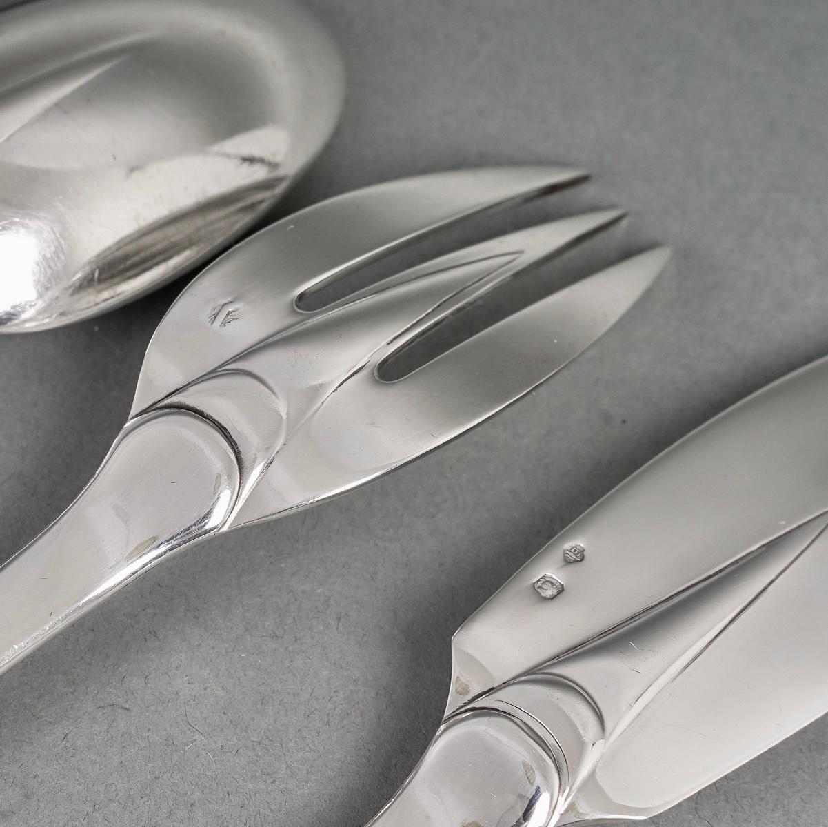 Puiforcat, Cutlery Flatware Set Mazarin Sterling Silver, 141 Pieces 2