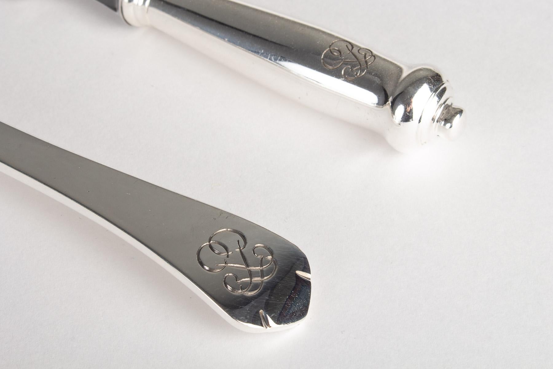Puiforcat, Cutlery Flatware Set Medicis Sterling Silver, 139 Pieces 10