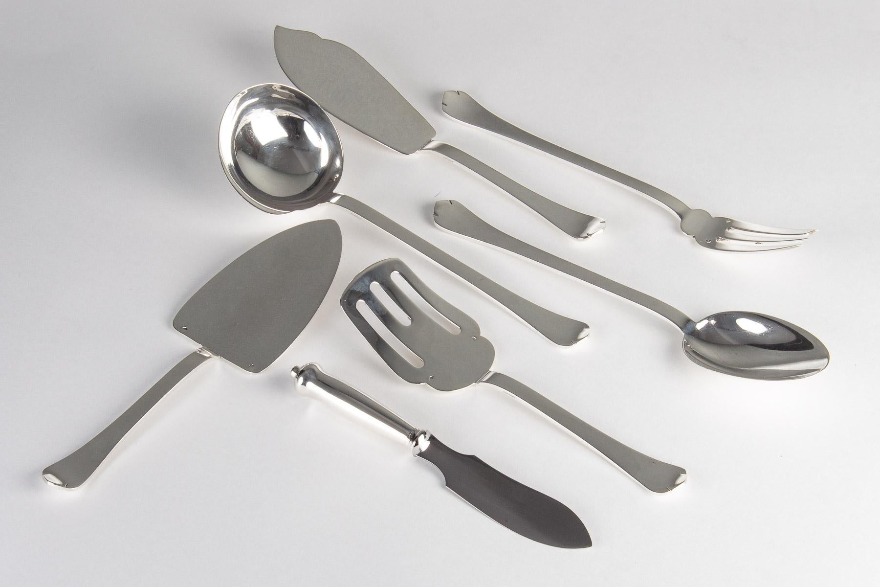 Puiforcat, Cutlery Flatware Set Medicis Sterling Silver, 139 Pieces 12