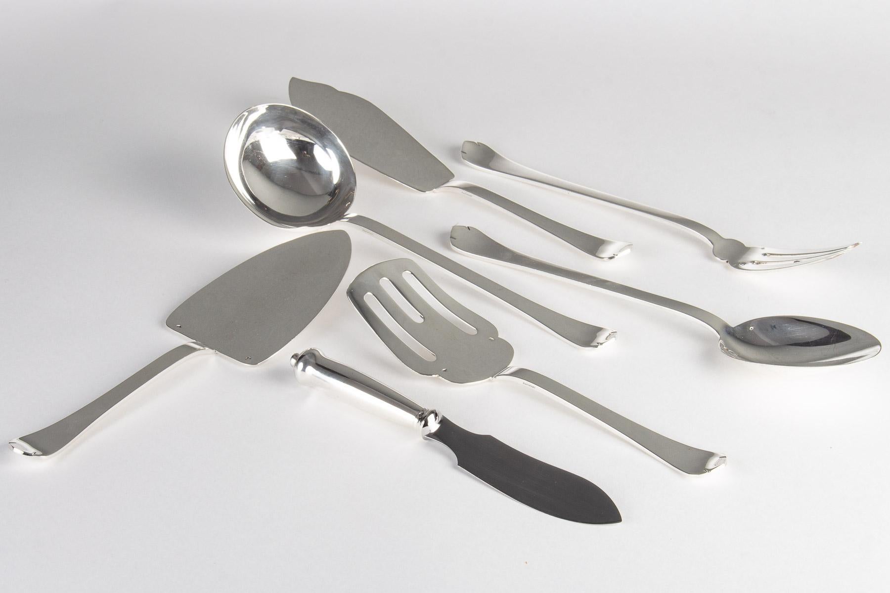 Puiforcat, Cutlery Flatware Set Medicis Sterling Silver, 139 Pieces 13