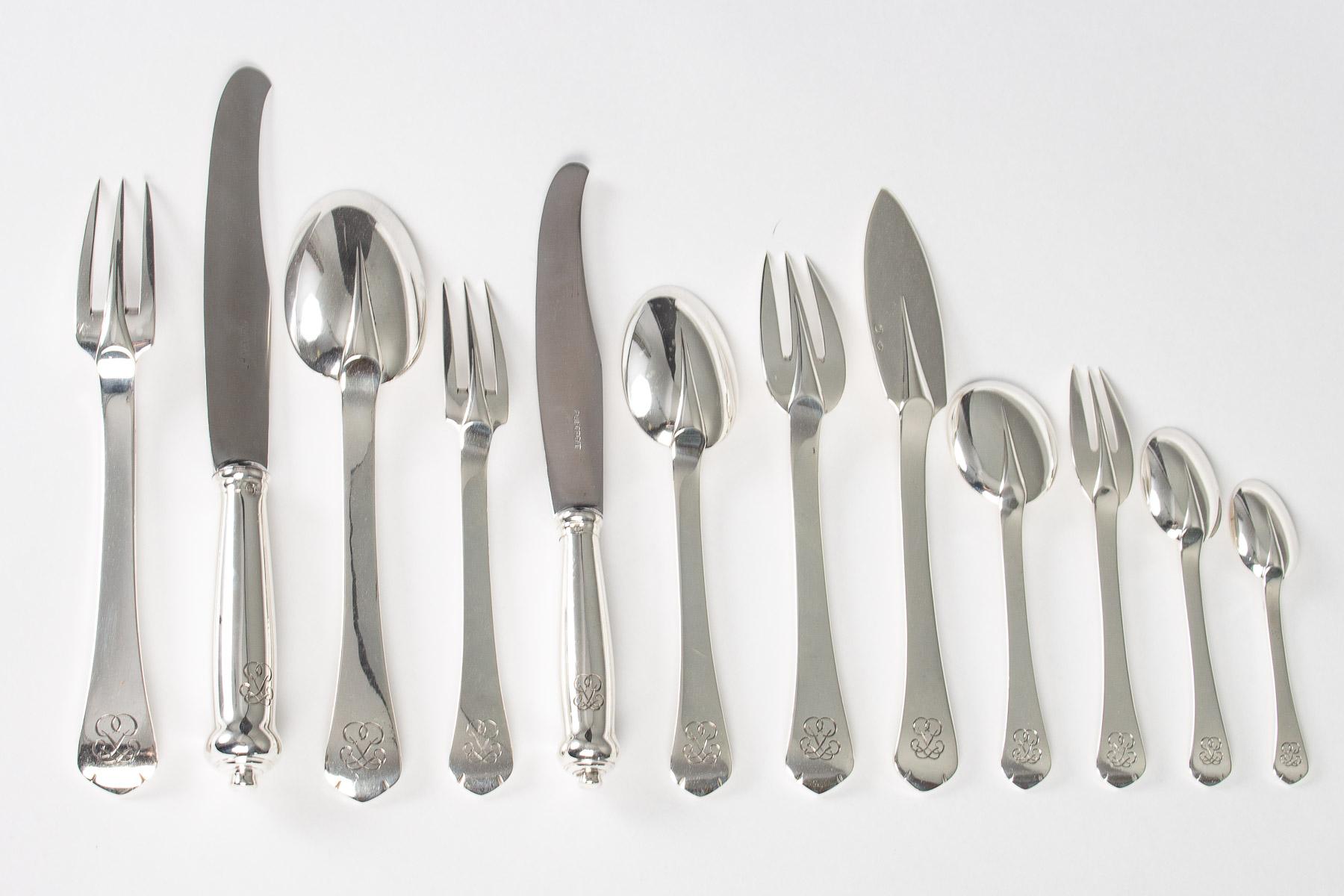 Puiforcat, Cutlery Flatware Set Medicis Sterling Silver, 139 Pieces 2