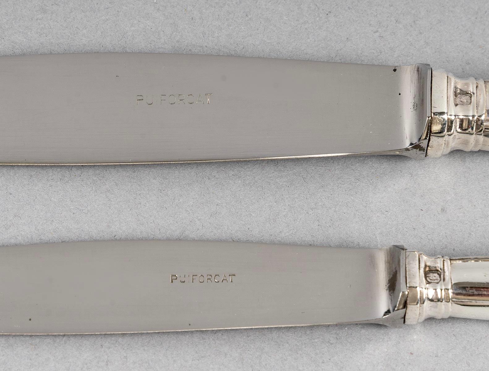 Puiforcat, Cutlery Flatware Set Noailles Sterling Silver, 116 Pieces 2