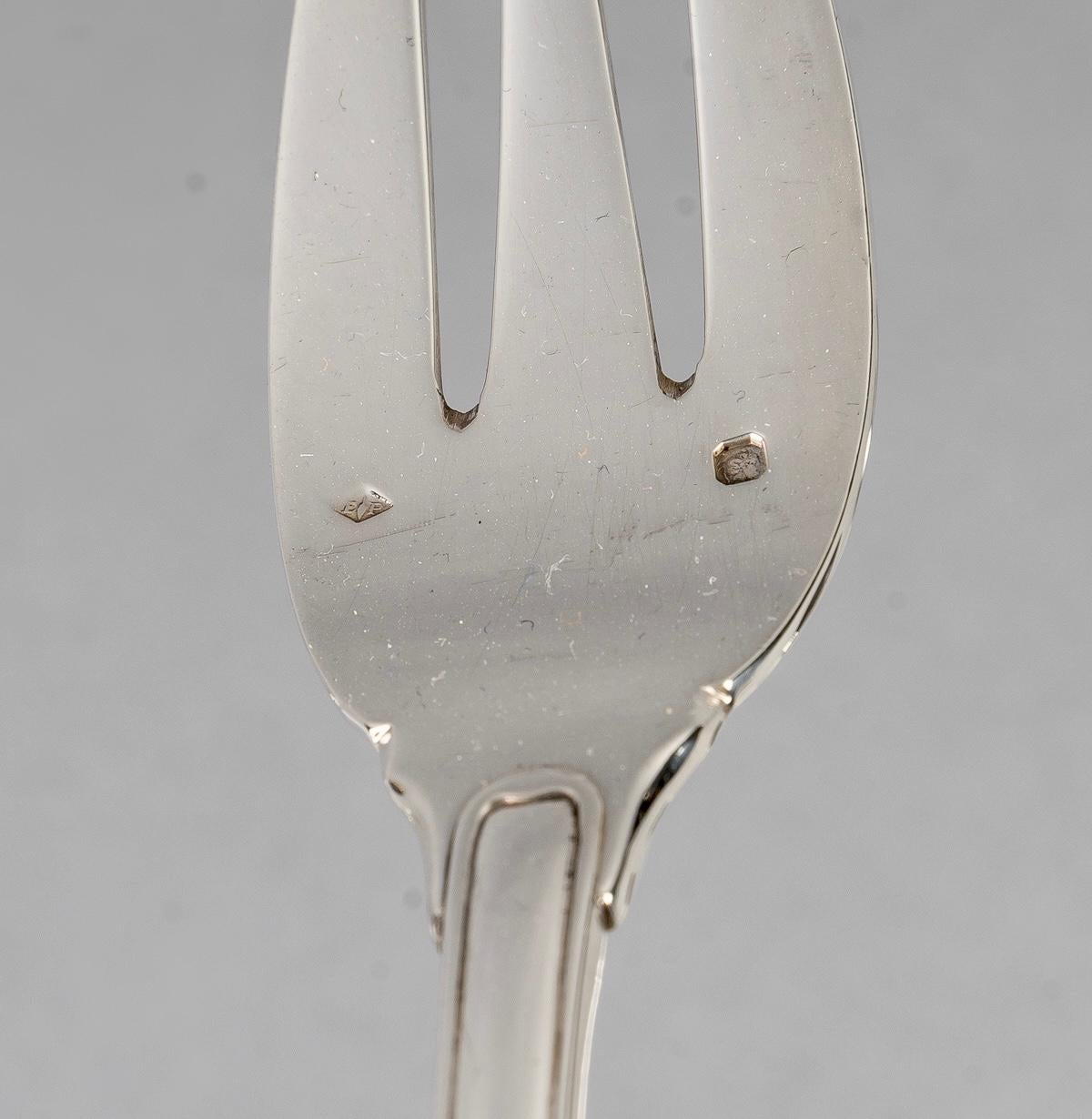 Puiforcat, Cutlery Flatware Set Noailles Sterling Silver, 116 Pieces 3