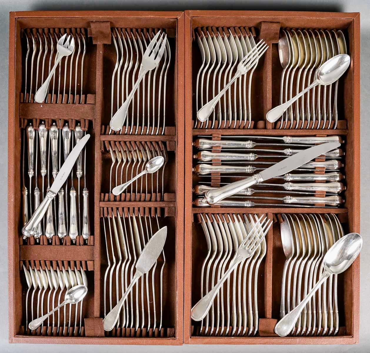 Puiforcat - Cutlery Flatware Set Noailles Sterling Silver - 145 Pieces For Sale 5