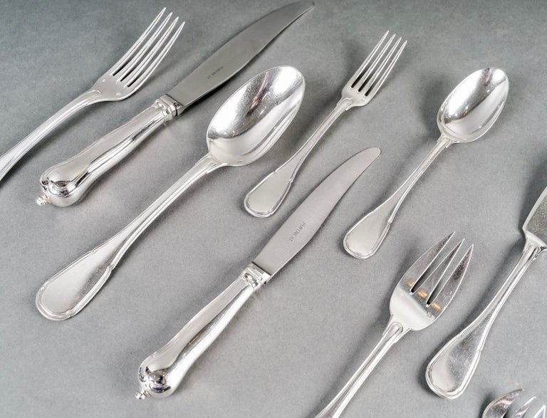 Puiforcat - Cutlery Flatware Set Noailles Sterling Silver - 145 Pieces For  Sale at 1stDibs