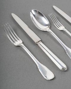 Puiforcat - Cutlery Flatware Set Noailles Sterling Silver - 42 Pieces