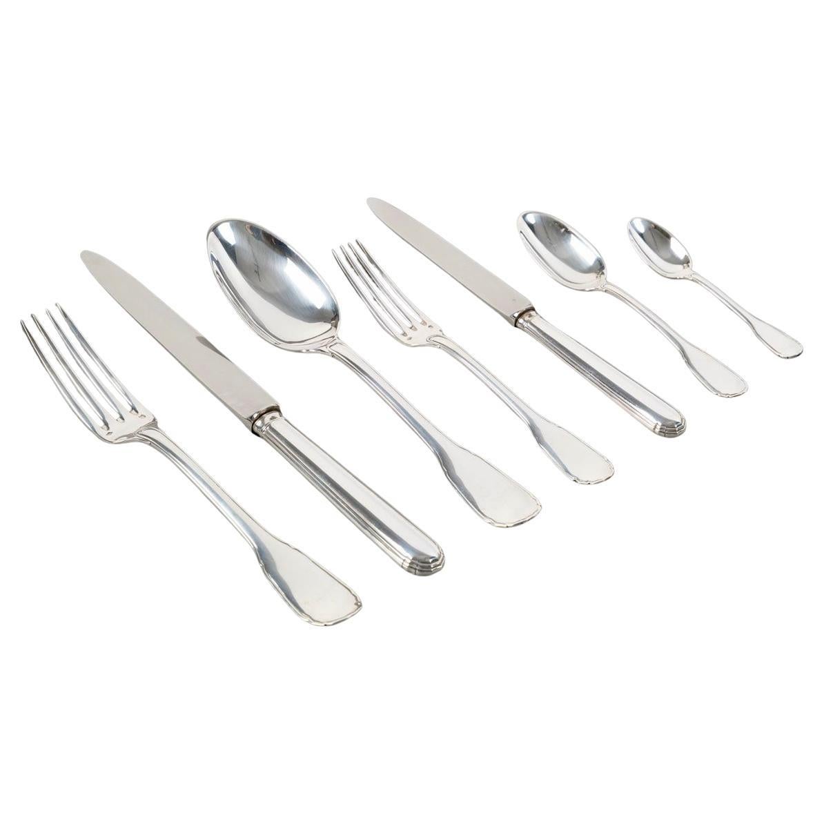 Puiforcat - Set di posate Noailles in argento 925 - 42 pezzi in vendita