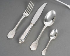 Puiforcat Cutlery Flatware Soubise Elysee Solid Sterling Silver 49 Pces