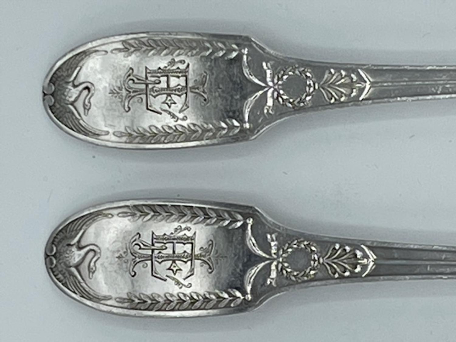 Puiforcat Emile circa 1860 Sterling Silver Cutlery 256 Pieces For Sale 2
