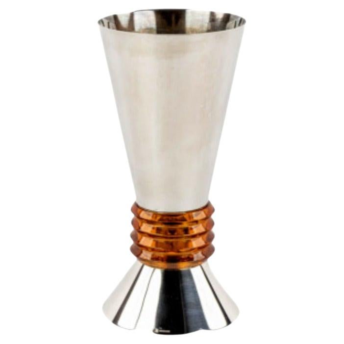 Puiforcat et StLouis , Metal and crystal vase