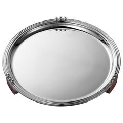 Puiforcat Etchea 1937 Silver Plated Round Serving Tray by Jean E. Puiforcat