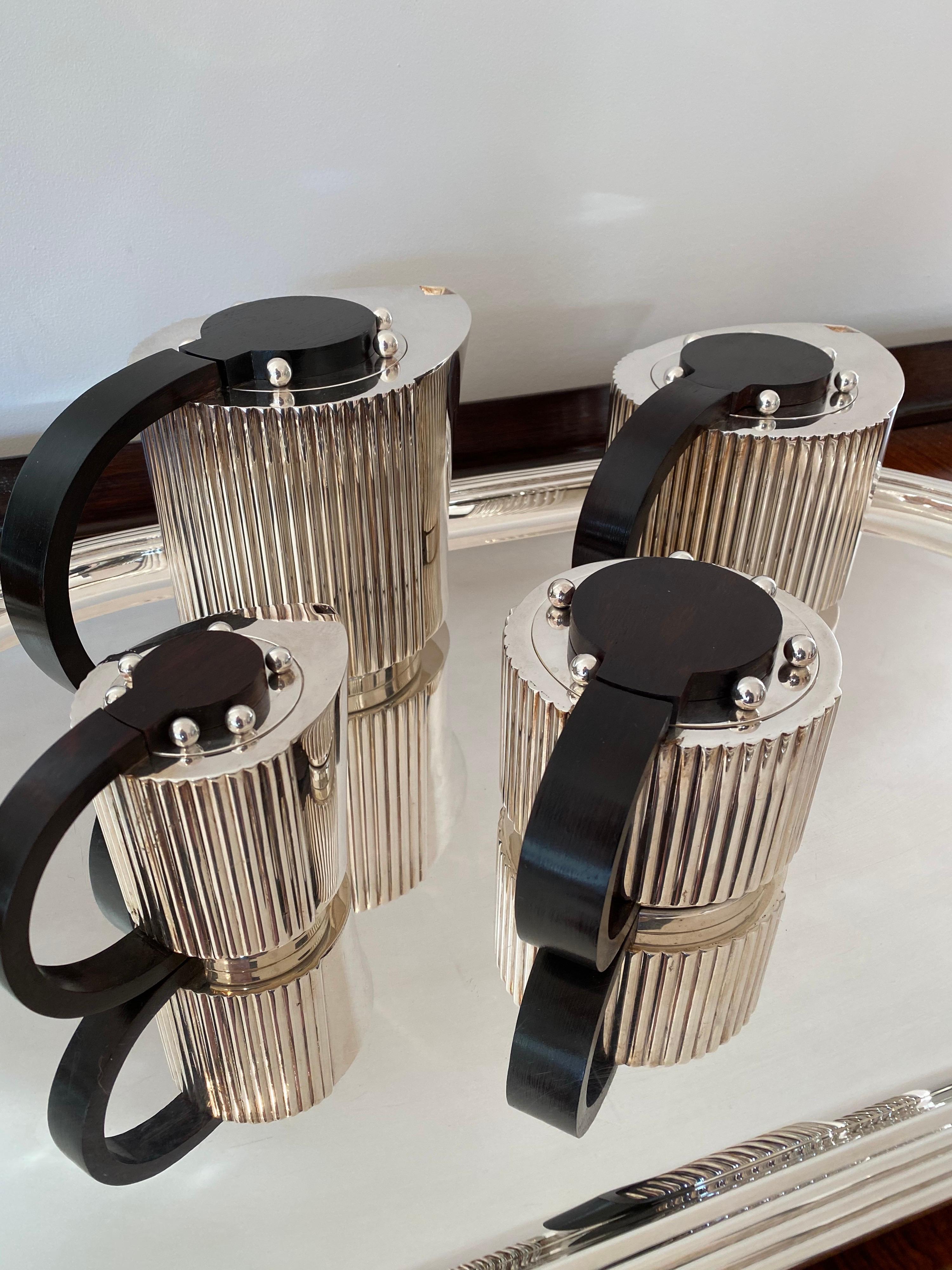 Plaqué argent Service à thé et à café Art Déco Puiforcat Etchea