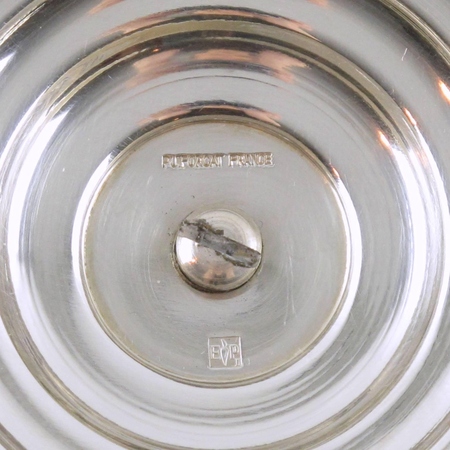 20th Century Puiforcat France Art Deco Silver Plate Ring Holder Display Bowl Tazza