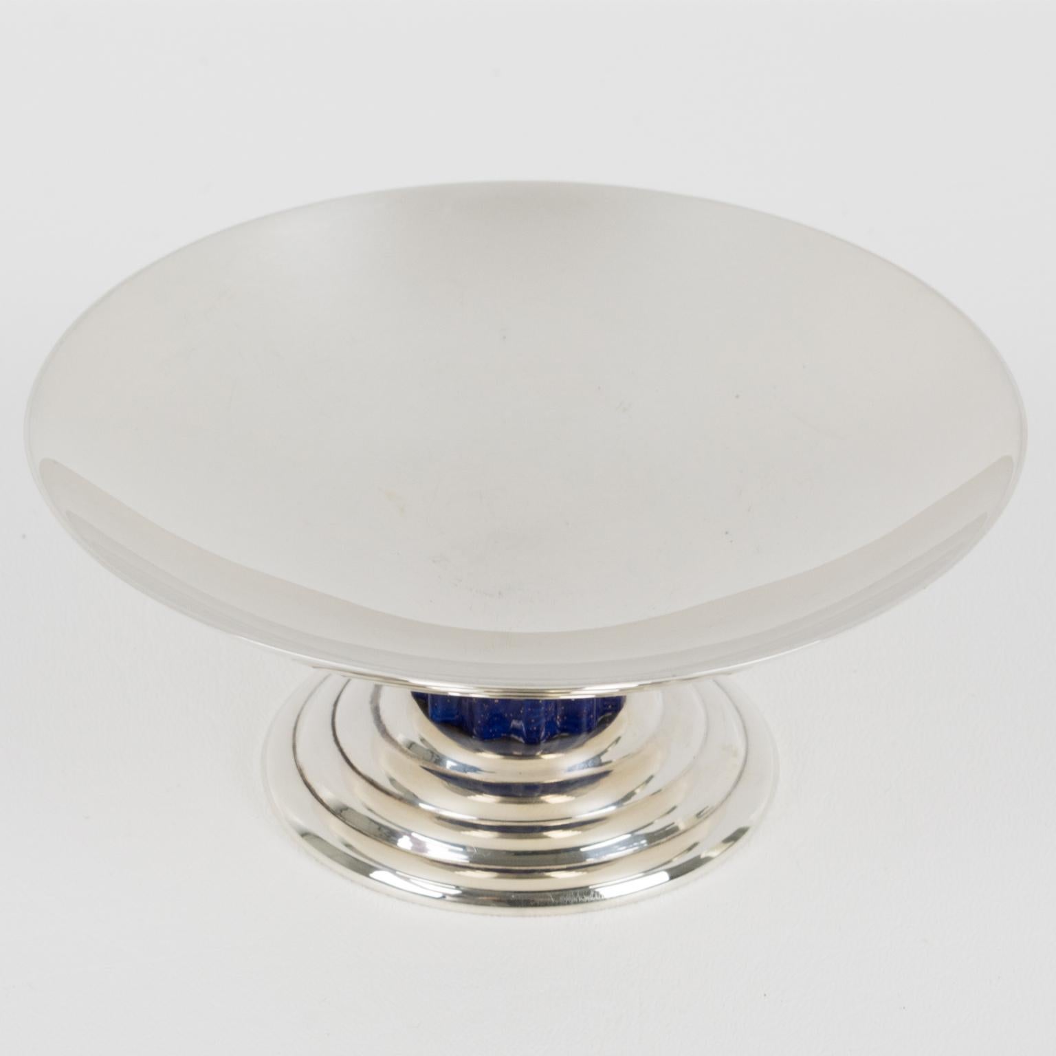 Puiforcat France Silver Plate Ring Holder Display Bowl Tazza In Good Condition In Atlanta, GA