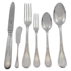 Puiforcat French 950 Sterling Silver Flatware Set Dinner Service 60 Pieces