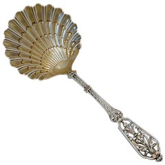 Puiforcat French Sterling Silver 18-Karat Gold Strawberry Spoon Box, Renaissance