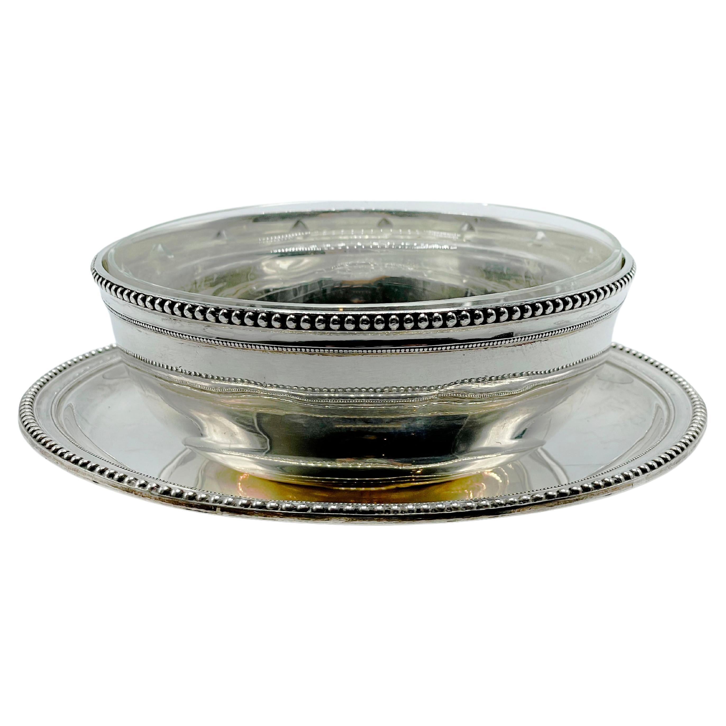 Puiforcat French Sterling Silver Dessert Compote Glass Bowl For Sale