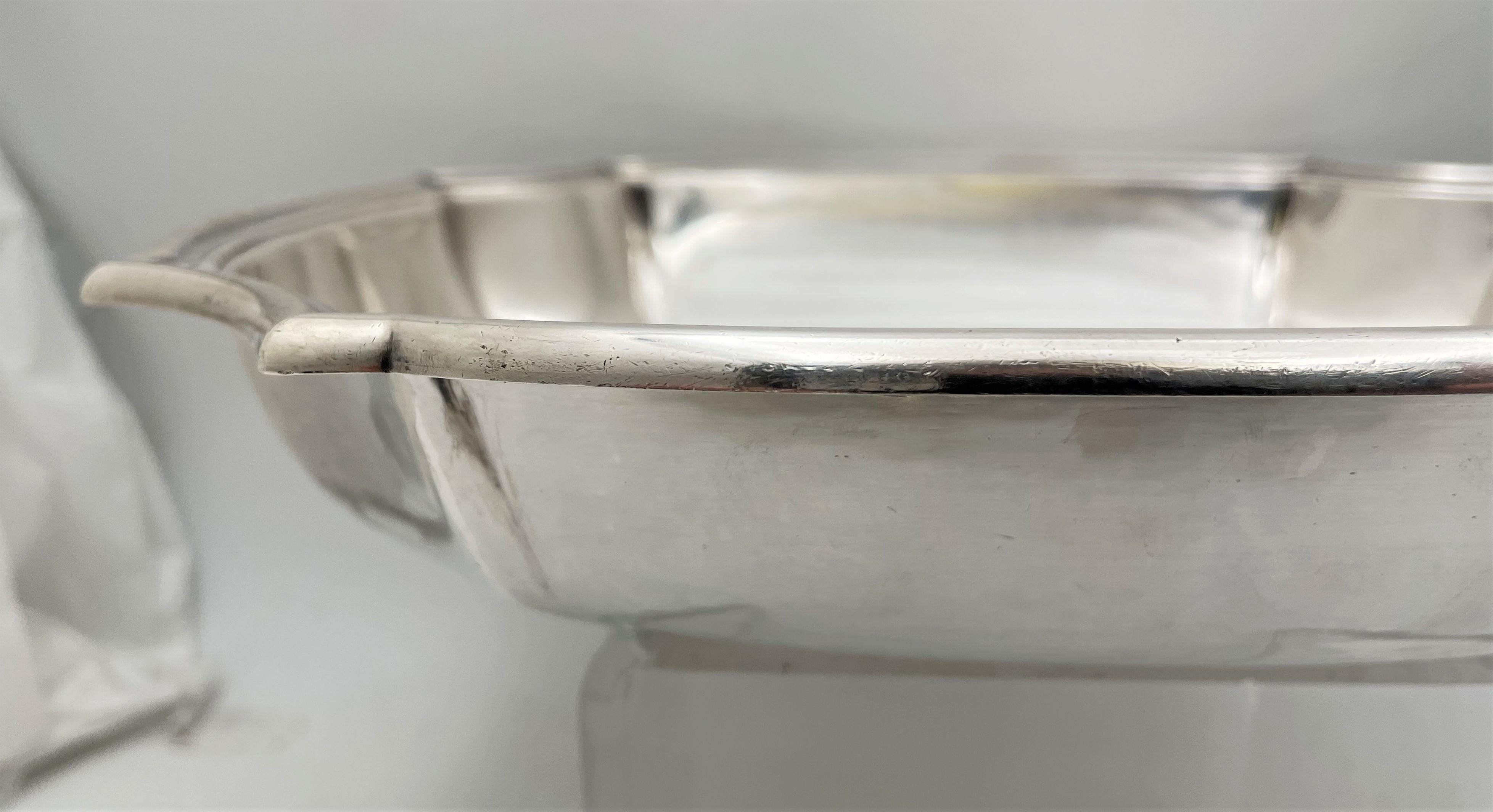 20th Century Puiforcat French Sterling Silver Pair of Vegetable Bowls & Plate/ Dish Art Deco For Sale