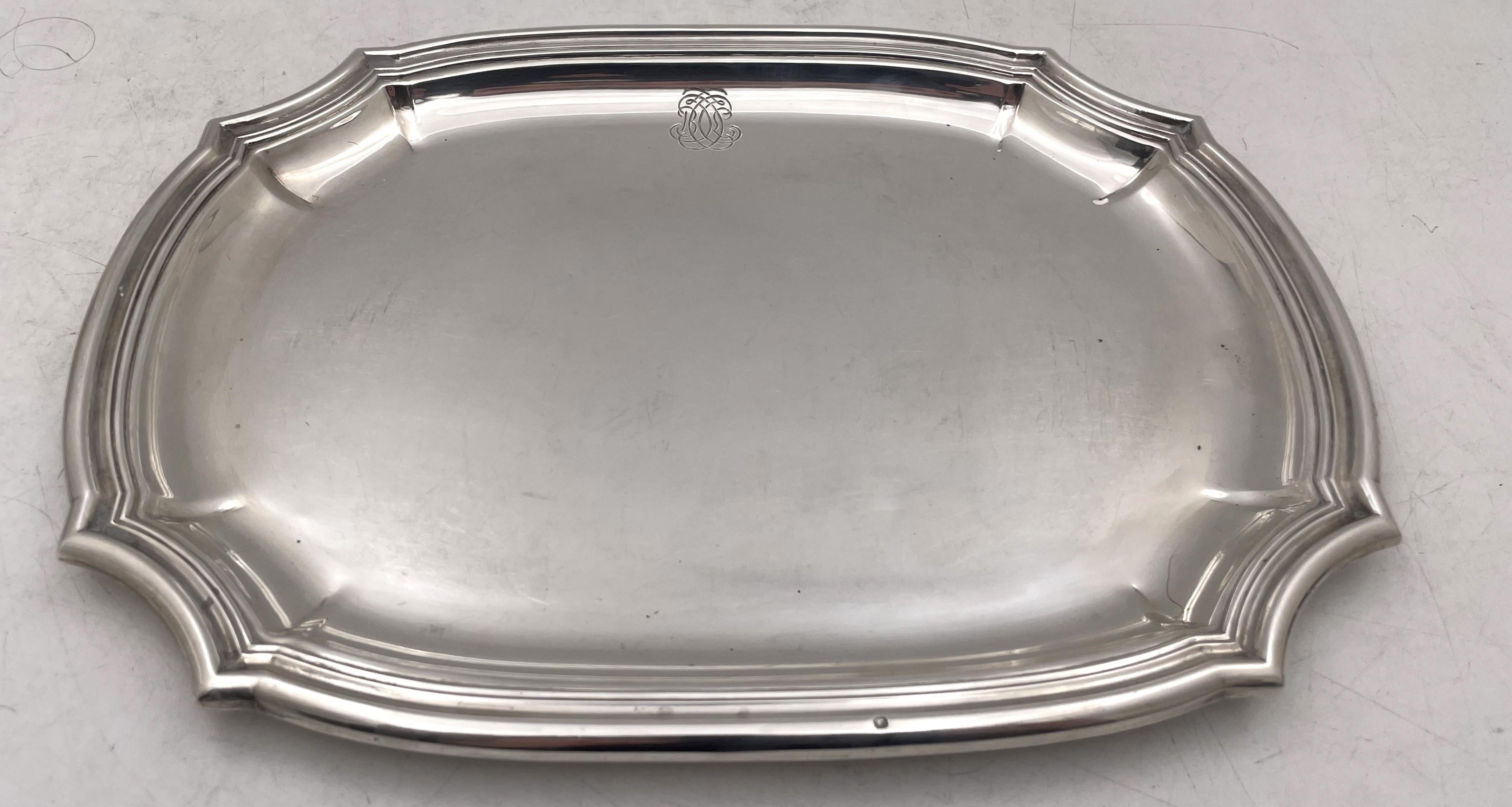 Puiforcat French Sterling Silver Pair of Vegetable Bowls & Plate/ Dish Art Deco For Sale 3