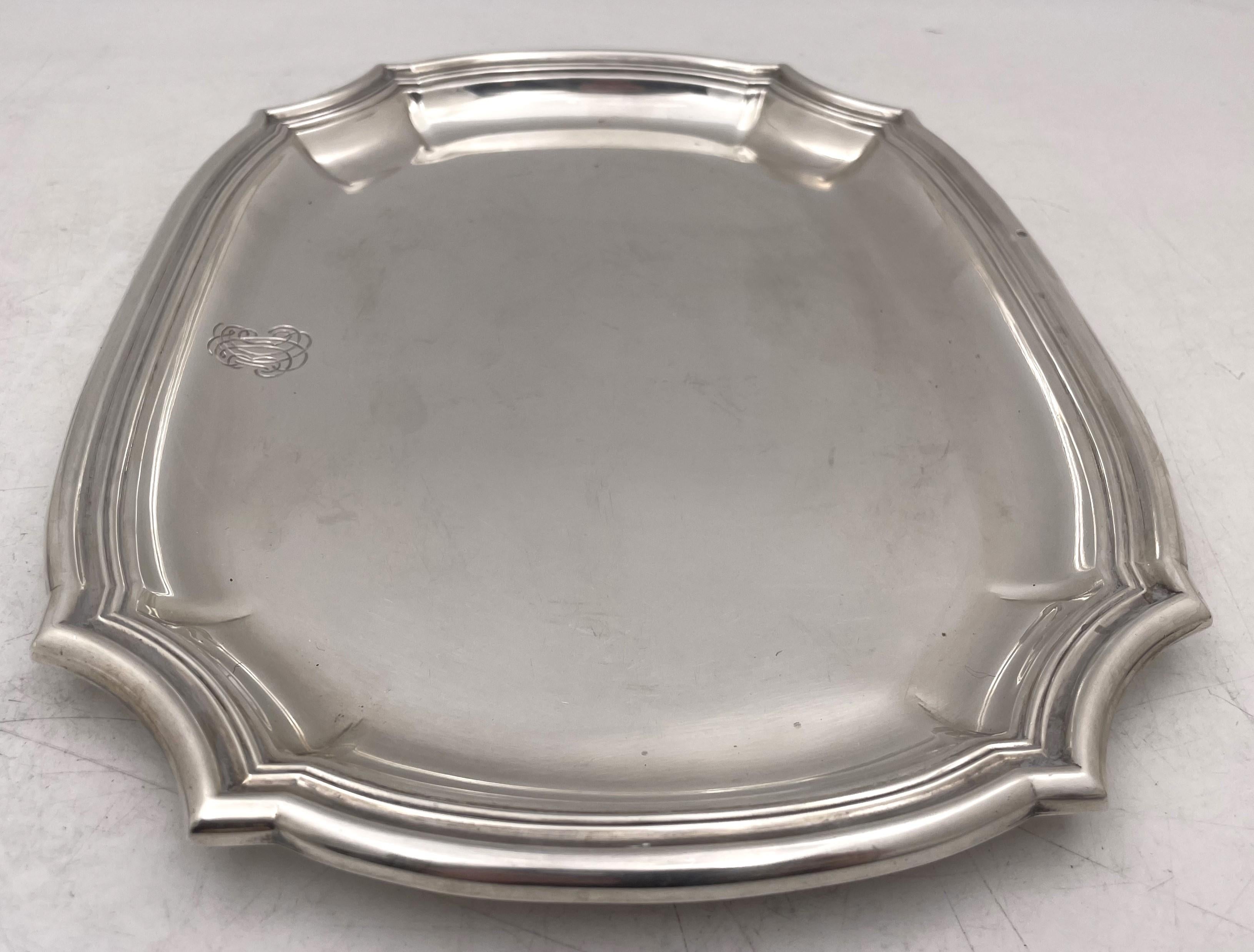 Puiforcat French Sterling Silver Pair of Vegetable Bowls & Plate/ Dish Art Deco For Sale 4