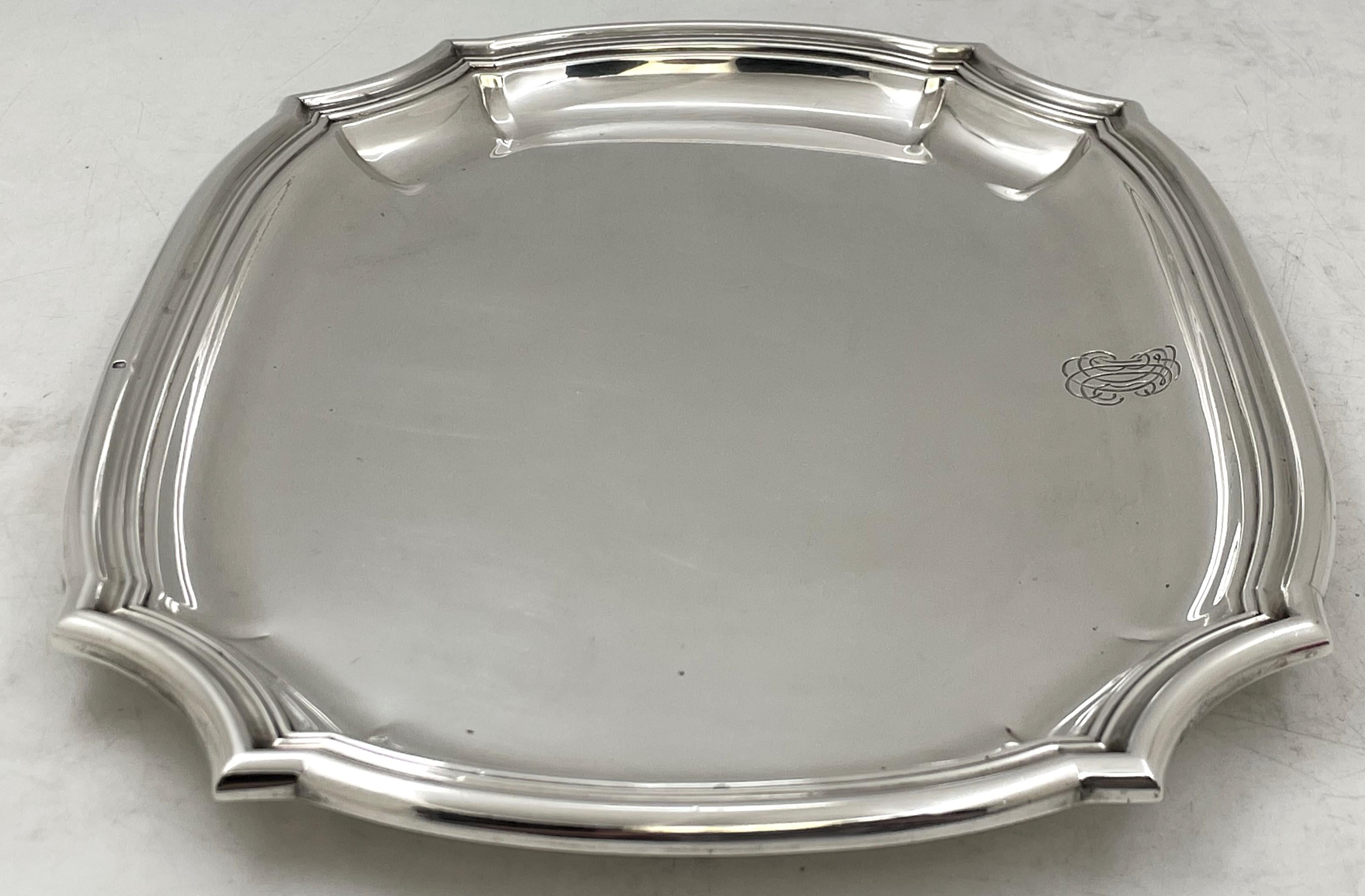 Puiforcat French Sterling Silver Platter Tray Art Deco Style Early 20th Century In Good Condition For Sale In New York, NY
