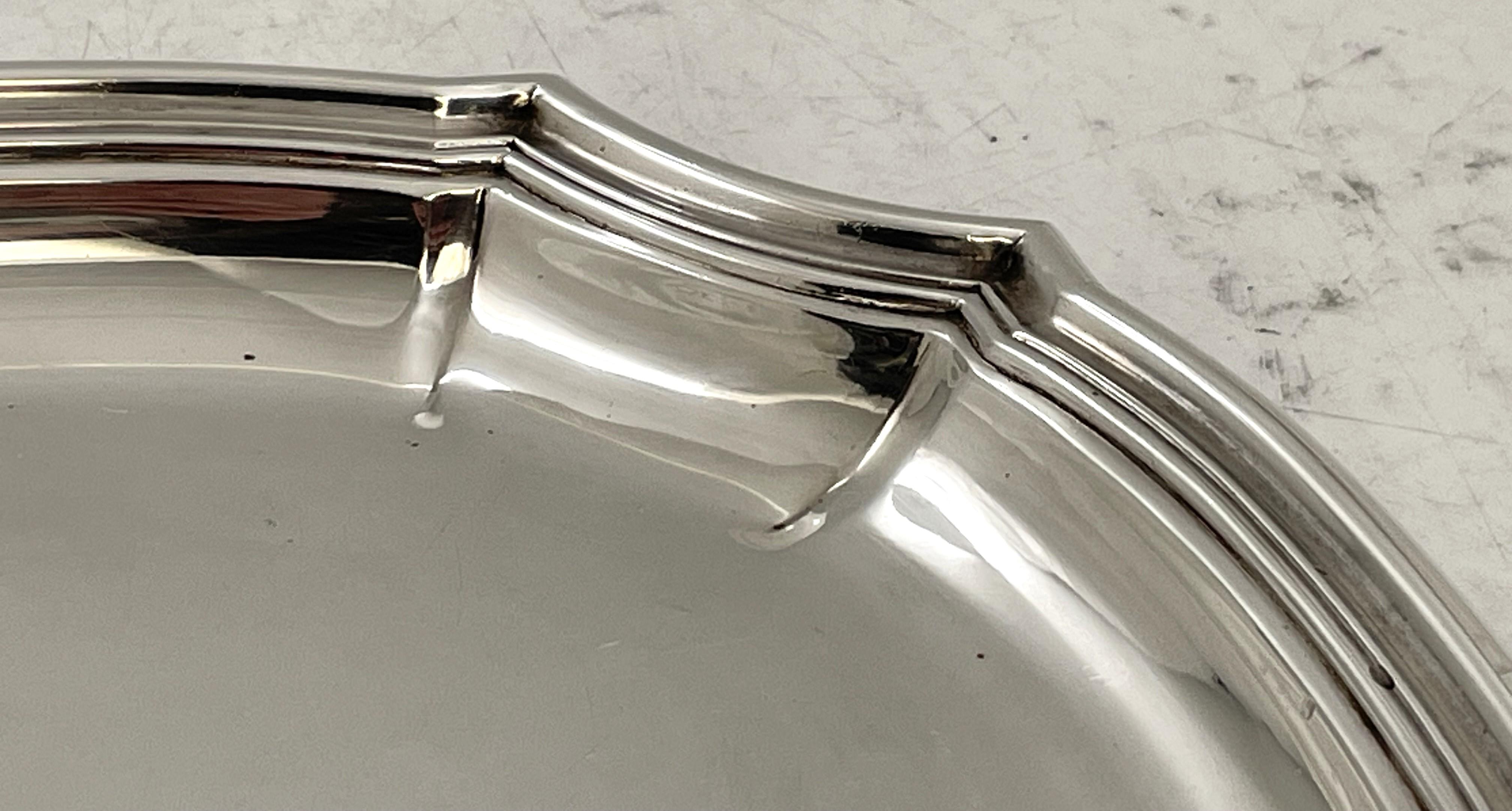Puiforcat French Sterling Silver Platter Tray Art Deco Style Early 20th Century For Sale 1
