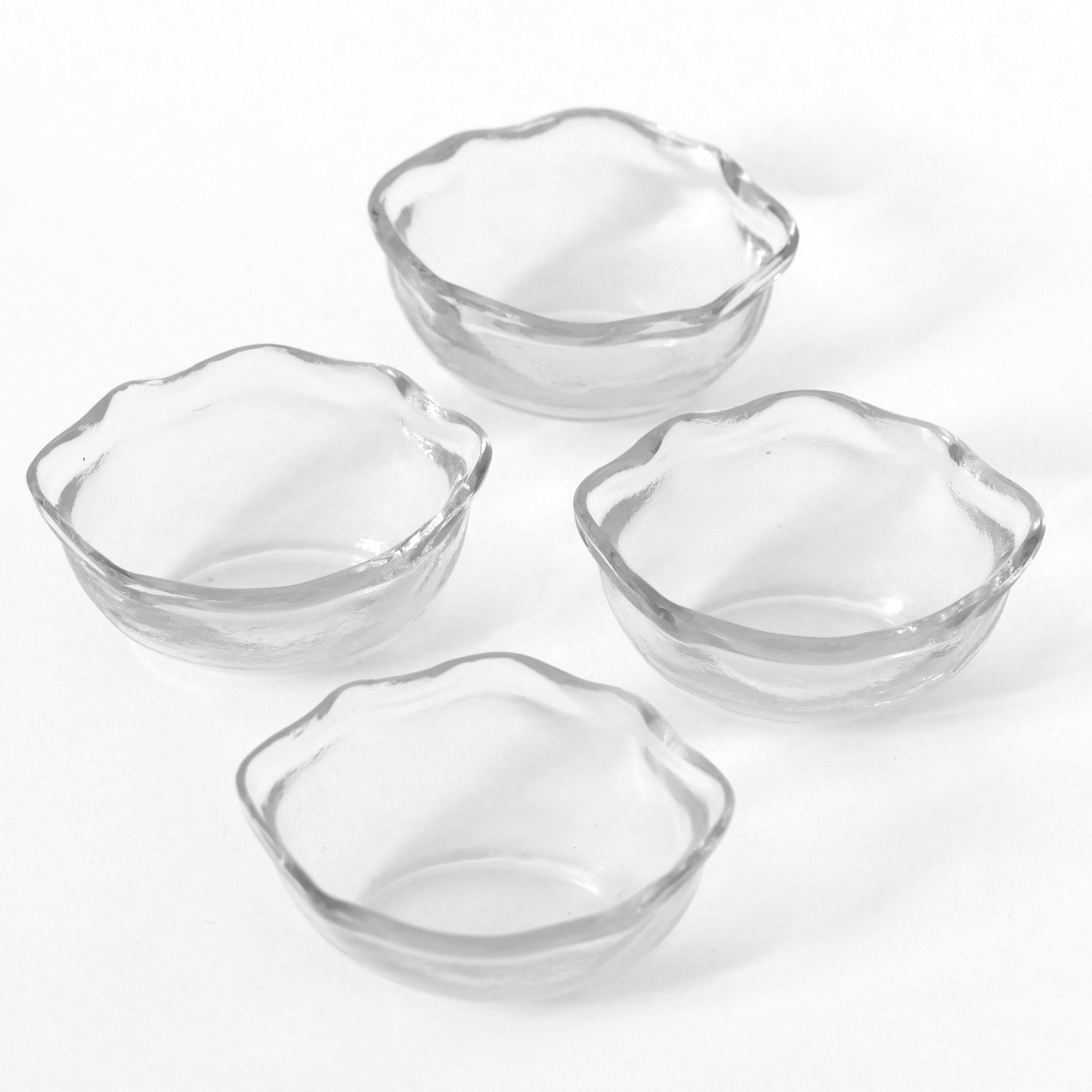 Early 20th Century Puiforcat French Sterling Silver Set of Four Salt Cellars with Spoons