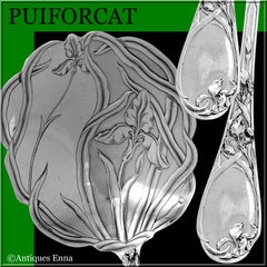 Puiforcat French Sterling Silver Strawberry Spoon, Iris