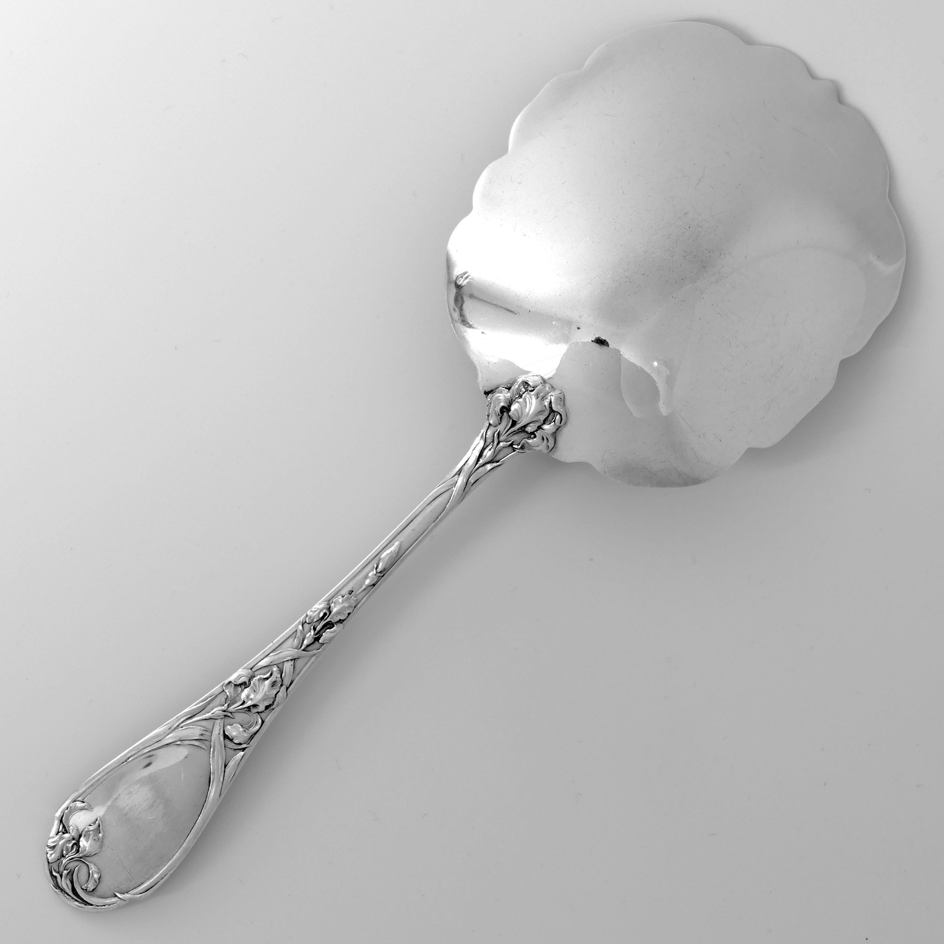 Puiforcat French Sterling Silver Strawberry Spoon, Iris For Sale 2