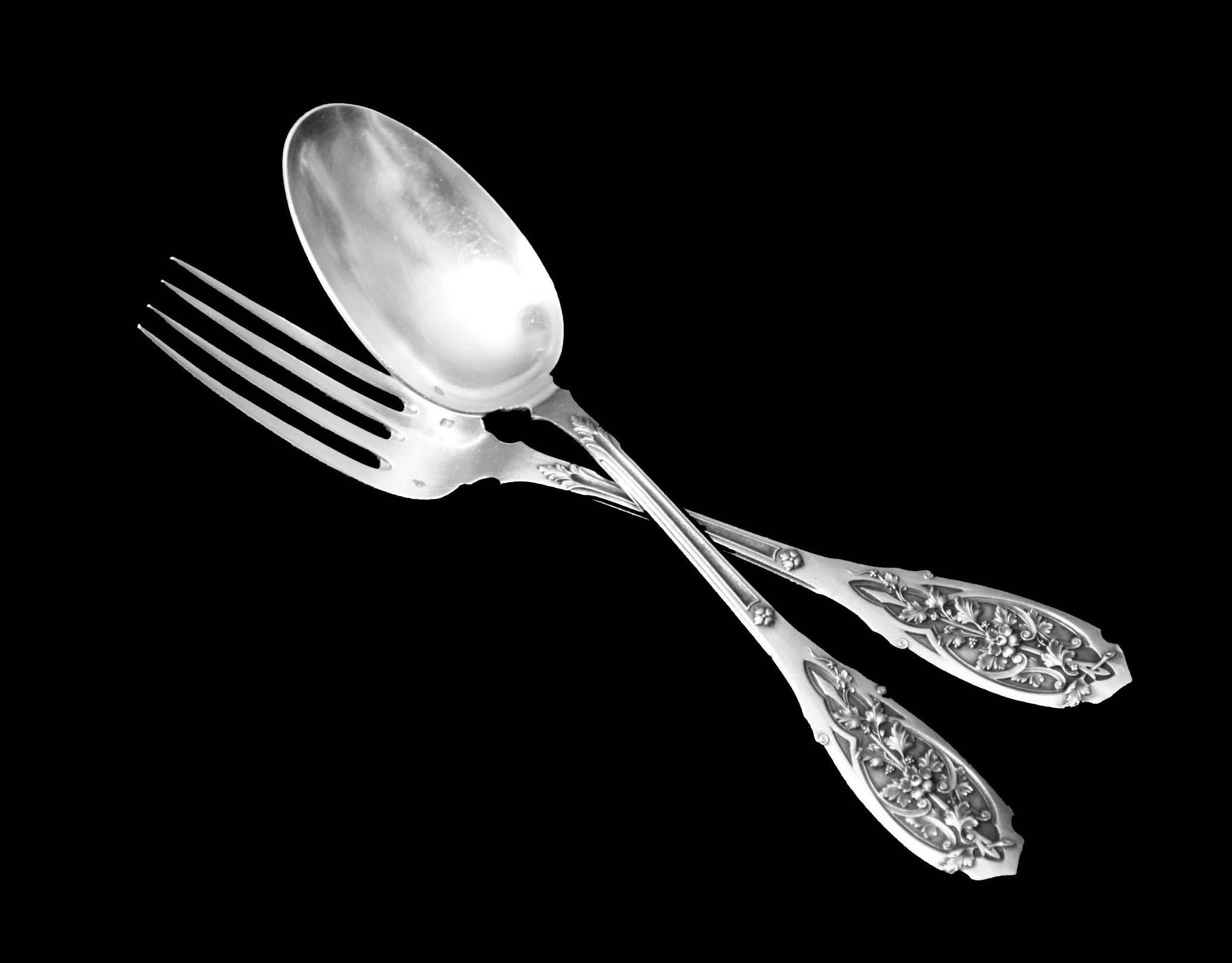 Puiforcat (Hermes) - 170 pz.  Set di posate in argento 925 in stile Art Nouveau francese In condizioni buone in vendita a Wilmington, DE