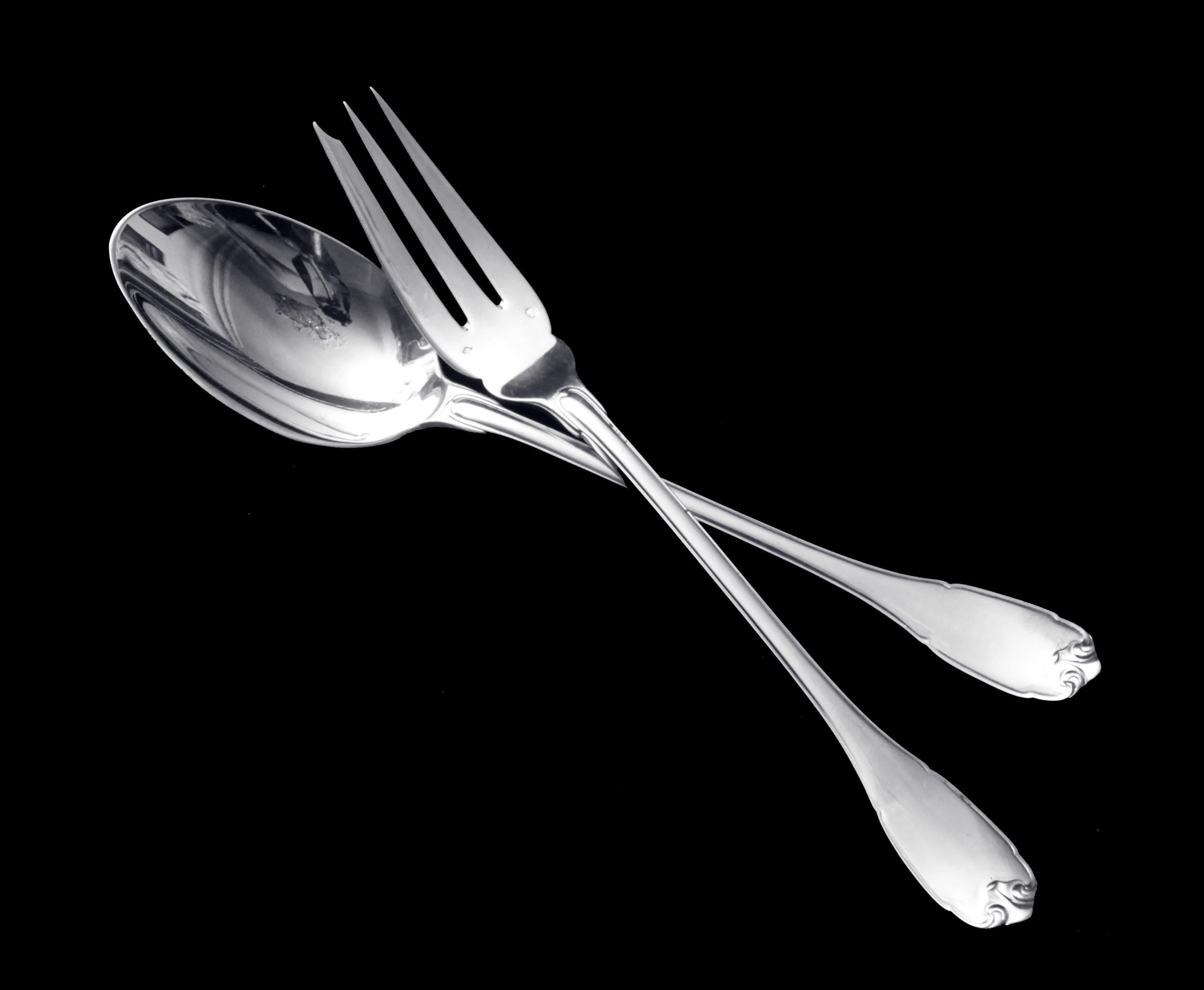 Puiforcat (Hermes) - 299 pz. Antique French Sterling Silver Flatware Set, Vauban in vendita 3