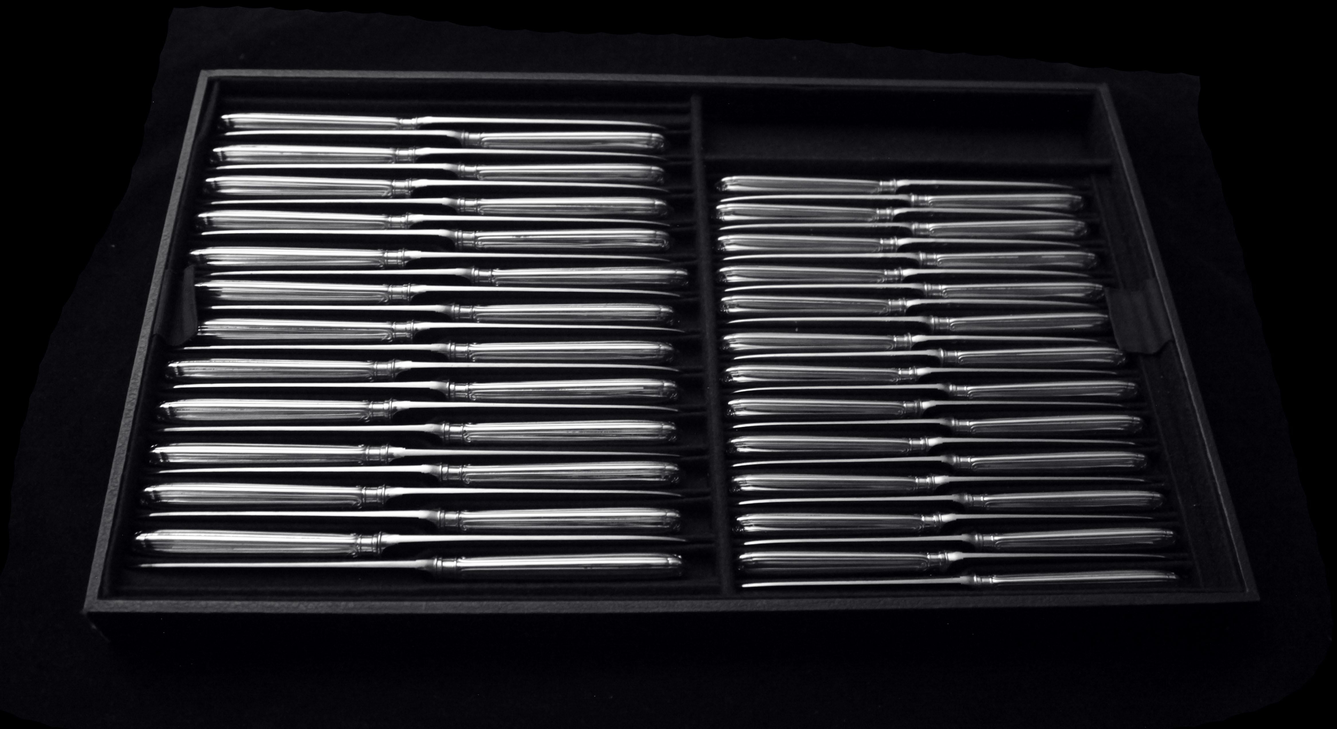 Puiforcat (Hermes) - 299 pz. Antique French Sterling Silver Flatware Set, Vauban in vendita 7