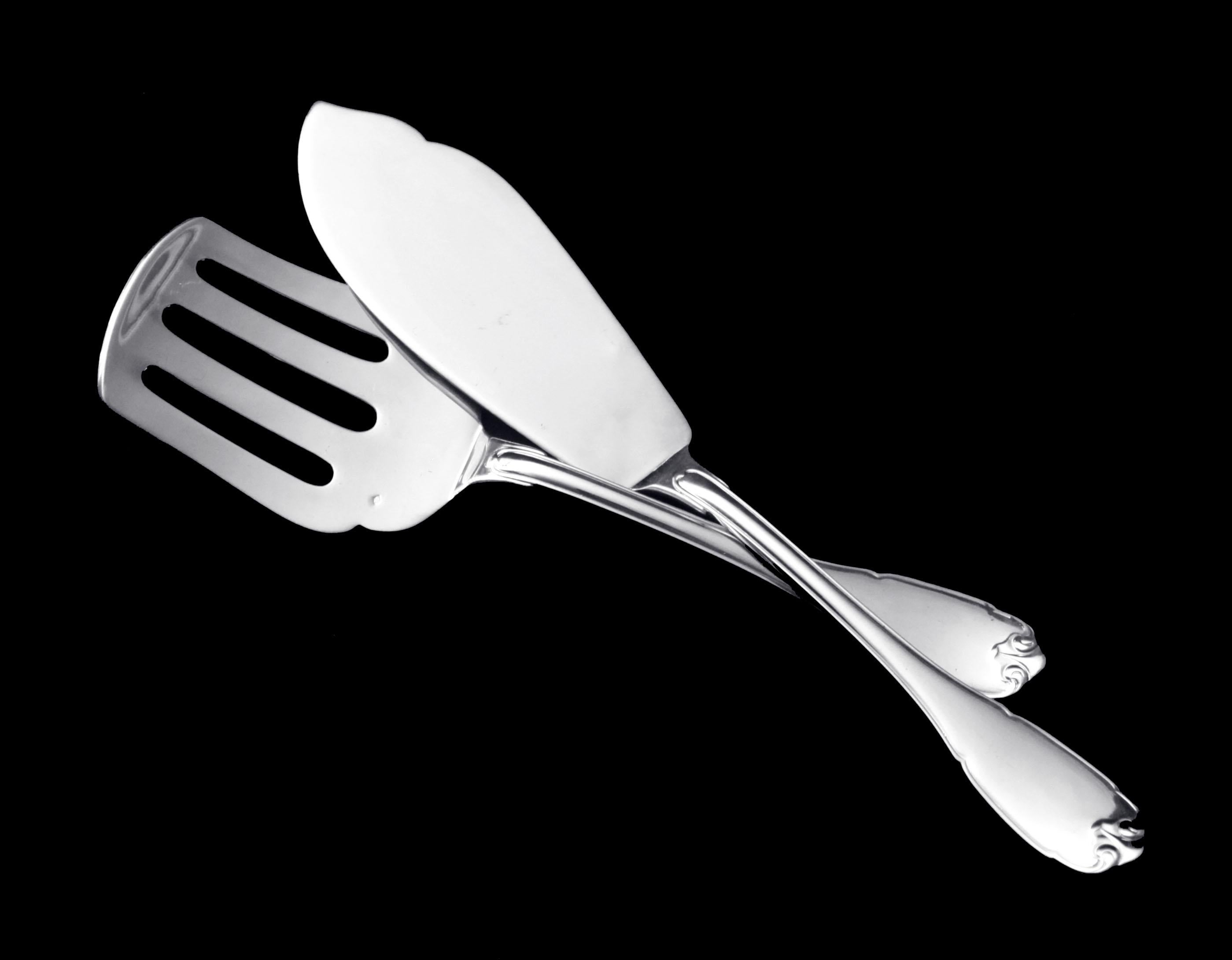 Argento 925 Puiforcat (Hermes) - 299 pz. Antique French Sterling Silver Flatware Set, Vauban in vendita