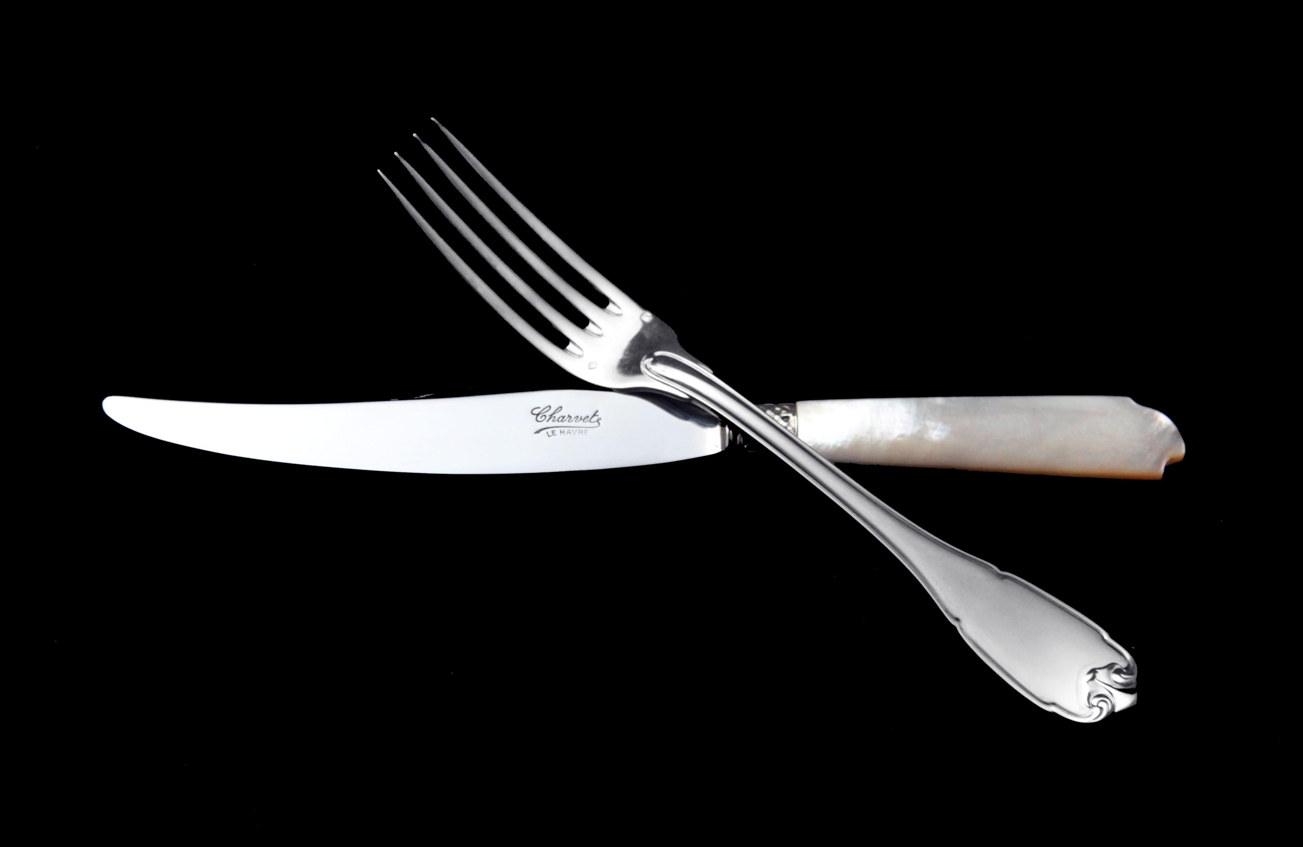 Puiforcat (Hermes) - 299 pz. Antique French Sterling Silver Flatware Set, Vauban in vendita 1