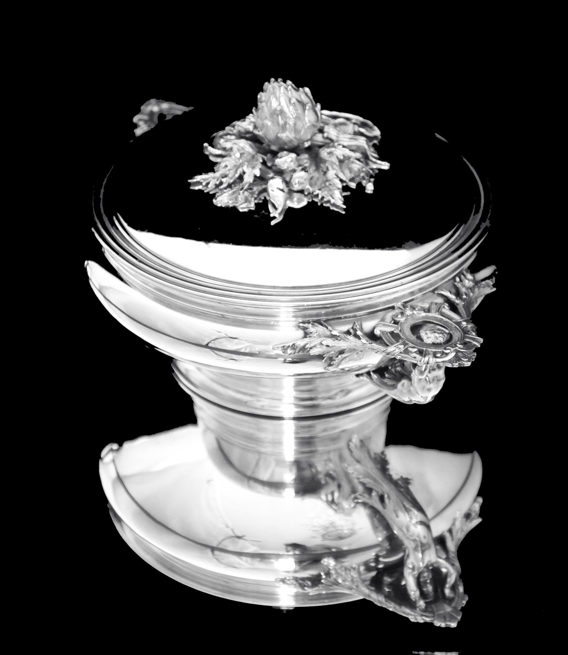 Puiforcat (Hermes) - 2pc. Luis XVI  ¡Servidor de verduras de plata de ley - MINT ! Francés en venta