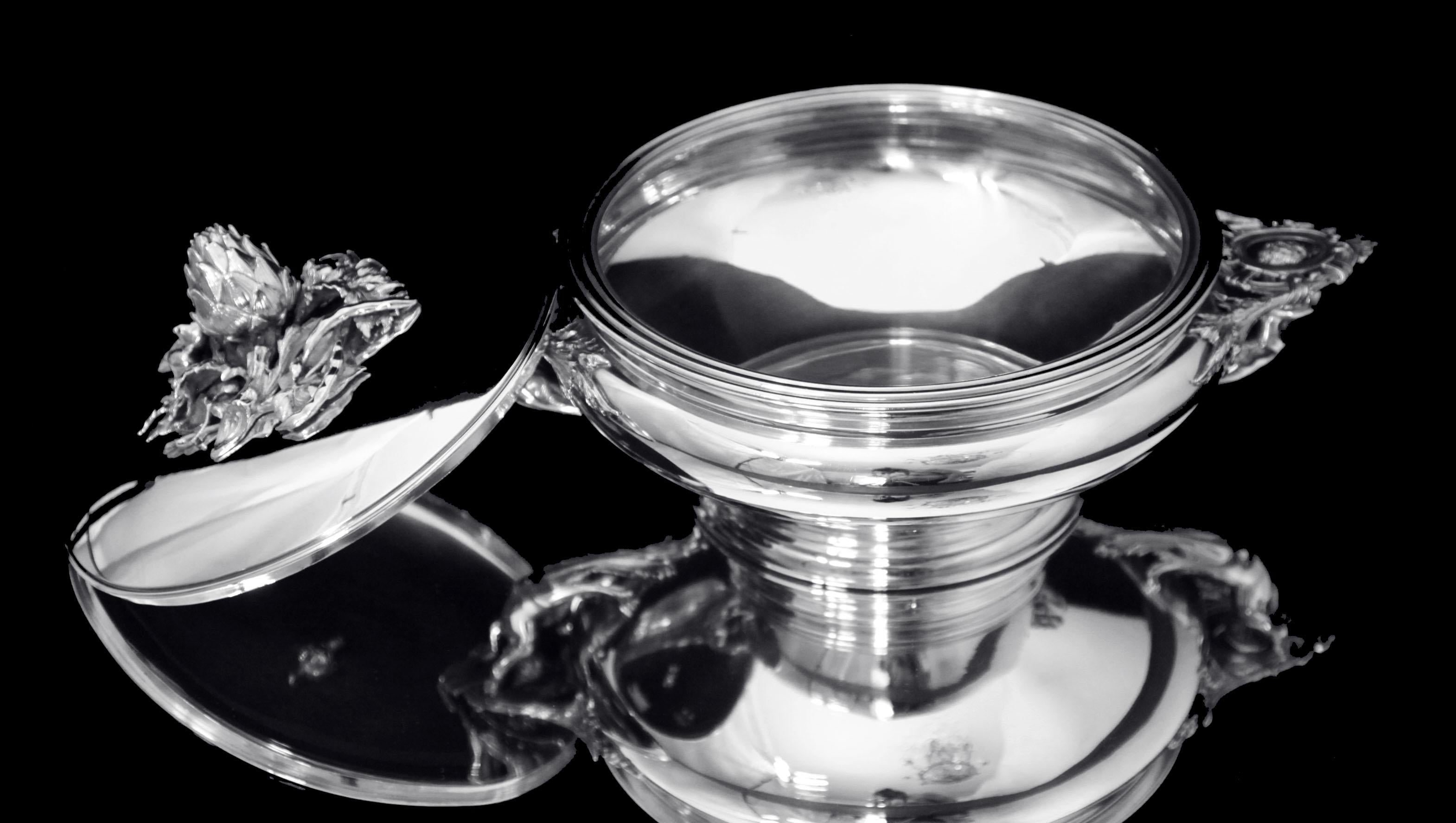 Puiforcat (Hermes) - 2pc. Luis XVI  ¡Servidor de verduras de plata de ley - MINT ! siglo XIX en venta