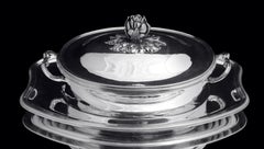 Puiforcat (Hermes) - 3pc. Louis XVI French 950 Sterling Silver Covered Server