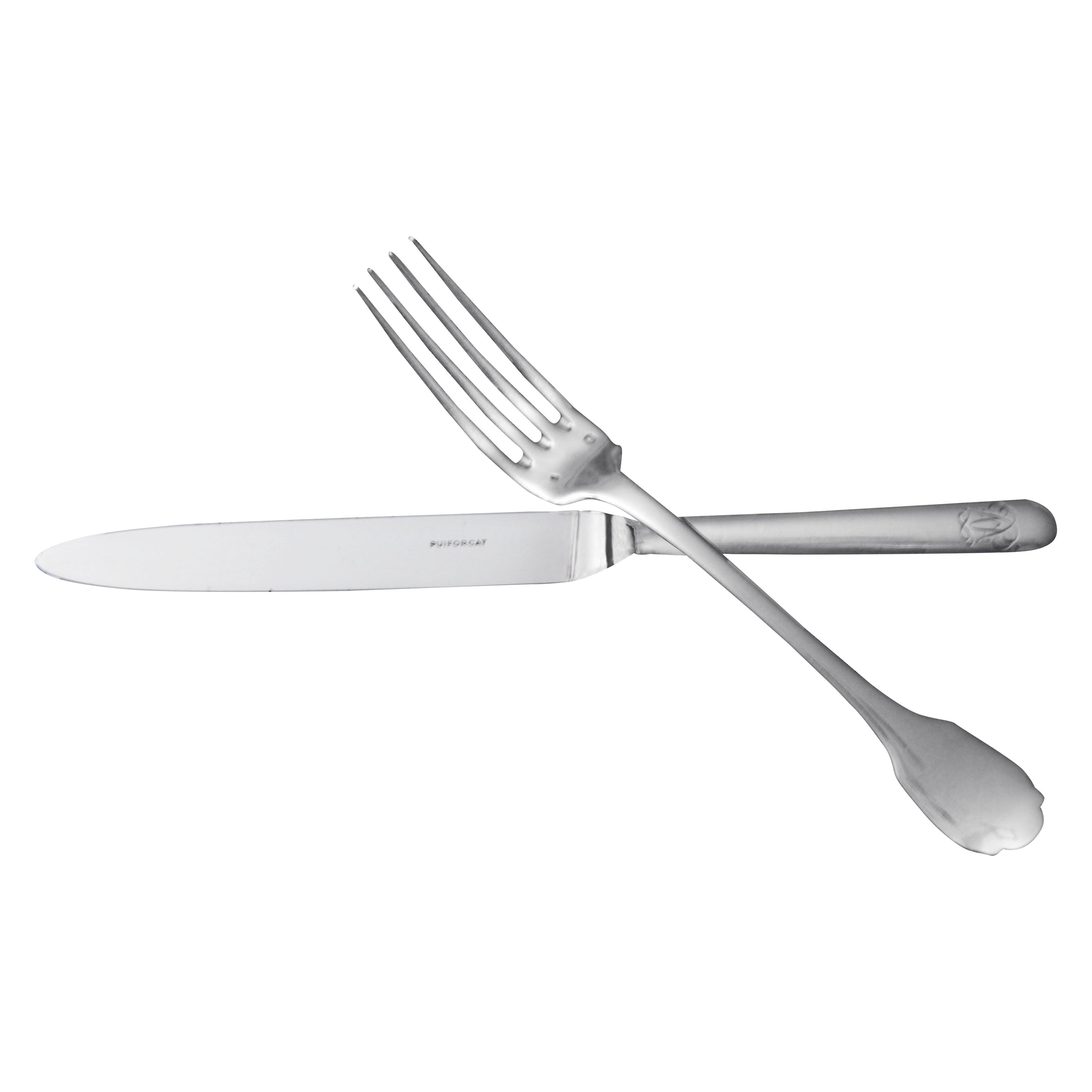 Puiforcat (Hermes) - 48-teiliges antikes französisches Besteckset aus Sterlingsilber + Truhen! im Angebot