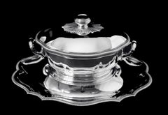 Puiforcat (Hermes) - 4pc. Antique French 950 Sterling Silver Covered Soup Tureen