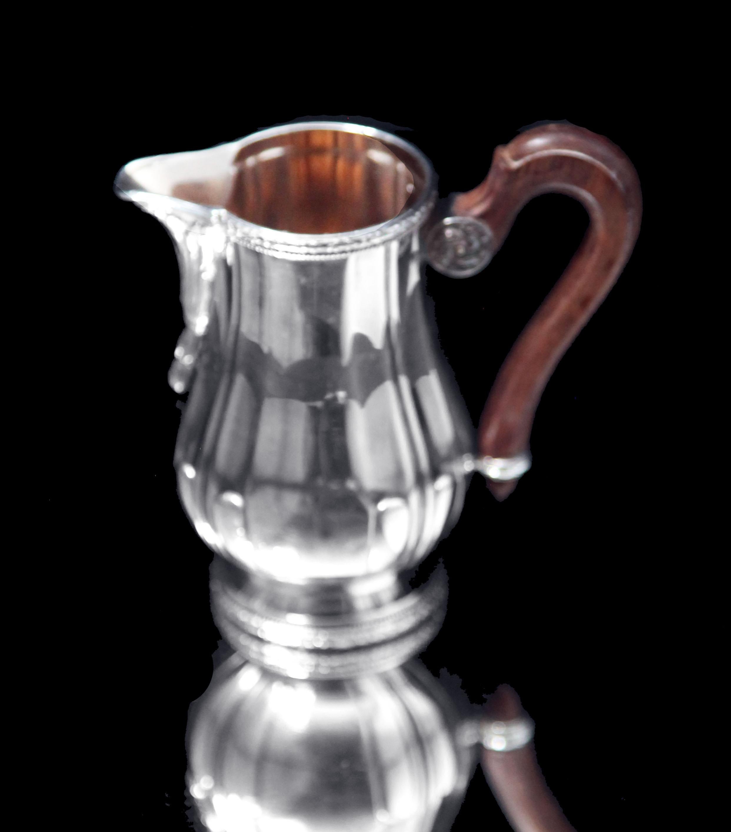 Puiforcat (Hermes): 4 pz. Servizio da tè francese Luigi XVI in argento + vassoio Tetard in argento in vendita 6