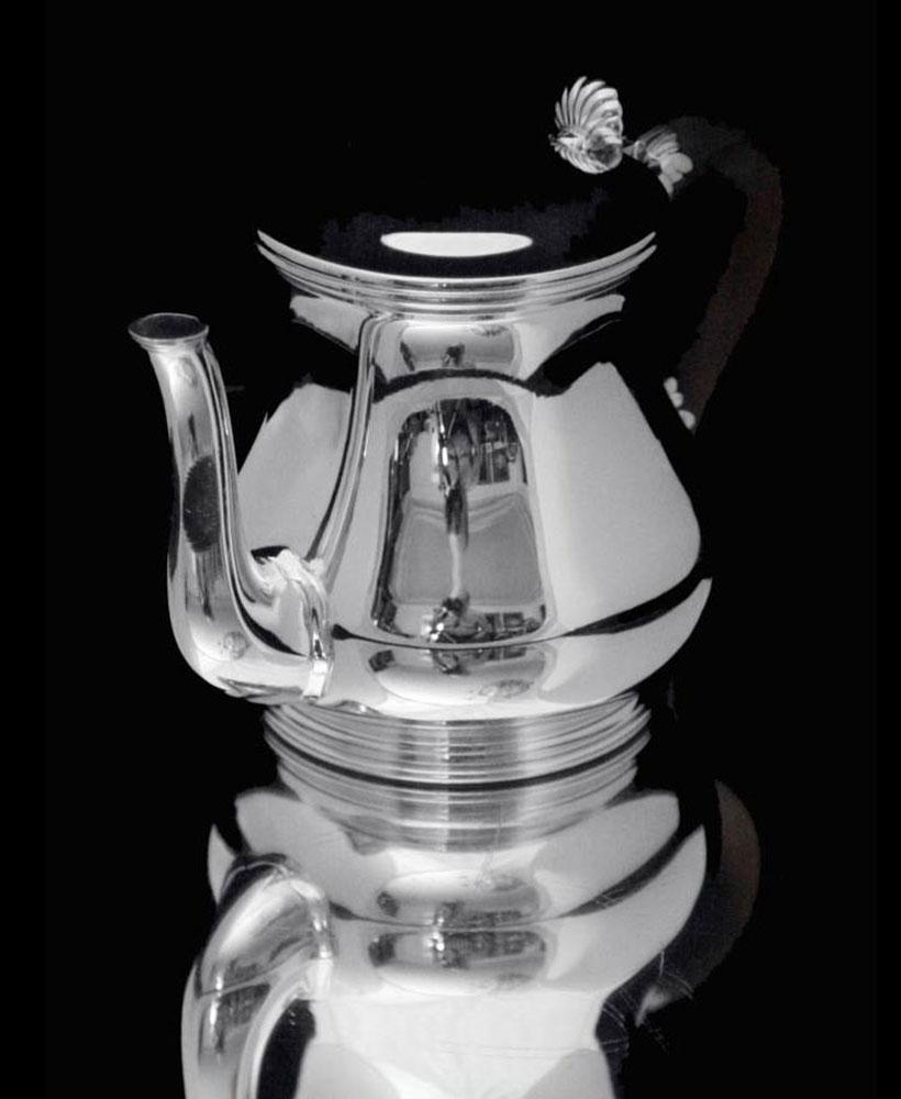 Puiforcat (Hermes) - 6pc. Original French Art Deco 950 Sterling Silver Tea Set 11