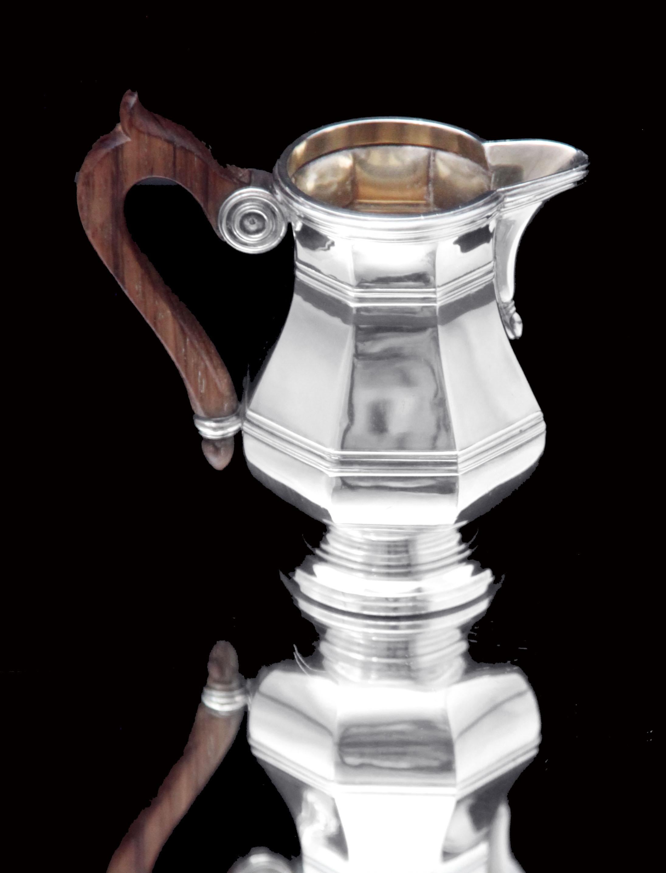 Puiforcat (Hermes) & Christofle: 5pc. French Art Deco Sterling Silver Tea Set ! For Sale 1