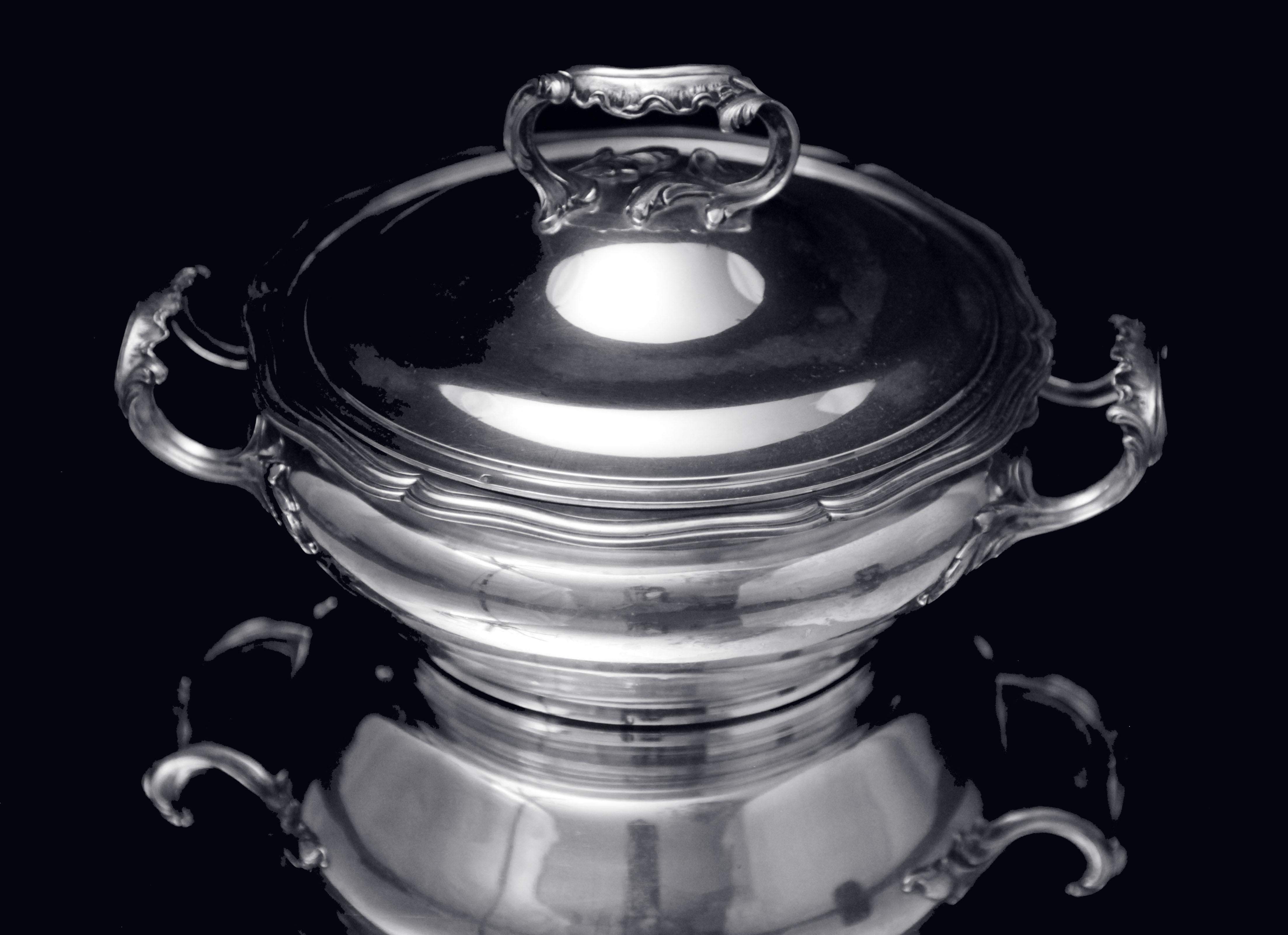 Louis XVI Puiforcat (Hermes) - Couvert à légumes et plat de service en argent massif français ! en vente