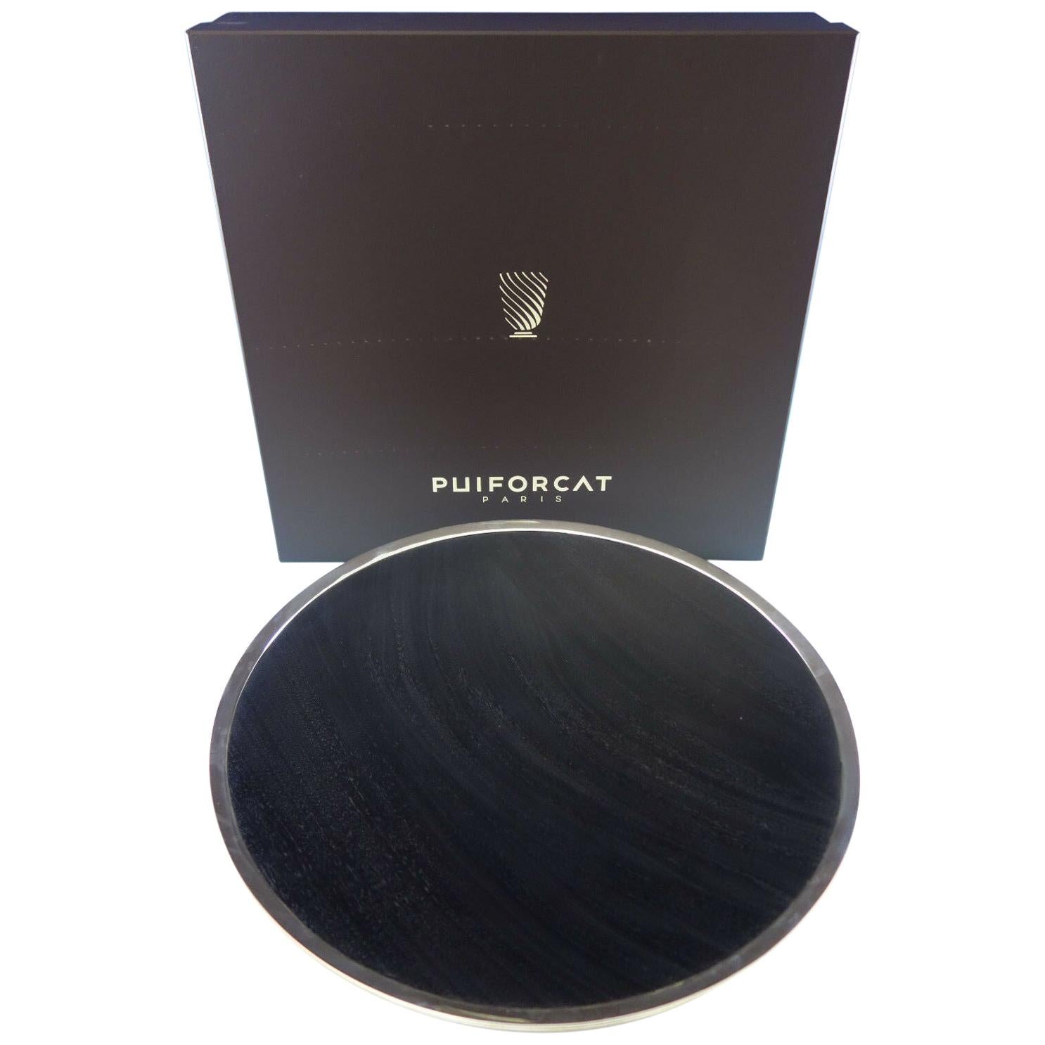 Puiforcat Mahogony Sterling Silver Large Table Centerpiece Bowl New in Box