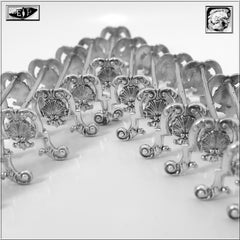 Puiforcat Rare French All Sterling Silver Knife Rests Set of 12 Pieces